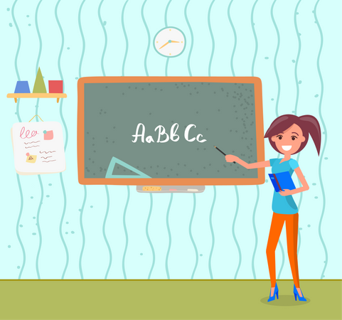 English teacher teaching english  Illustration
