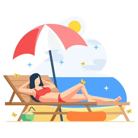 Enjoy Summer on The Beach  Illustration