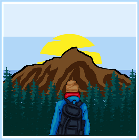 Enjoy the mountain  Illustration