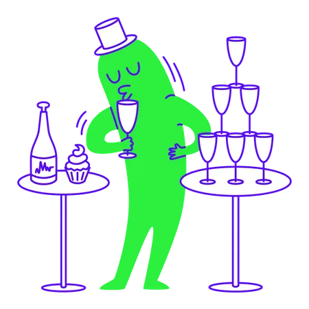 Enjoying drinks at party  Illustration