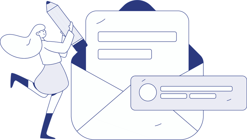 Fille remplissant un questionnaire de satisfaction client  Illustration