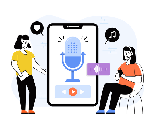 Enregistrement de podcasts mobiles  Illustration