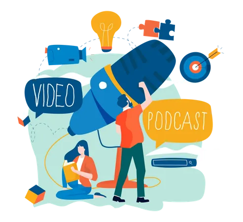 Enregistrement de podcasts  Illustration