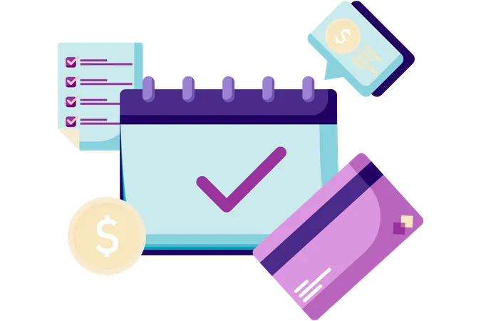 Enregistrements des transactions et des dates de paiement  Illustration