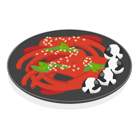 Ensalada de kimchi coreano  Ilustración