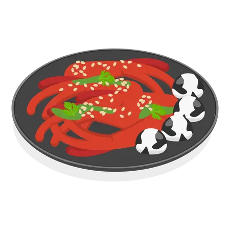 Ensalada de kimchi coreano  Ilustración