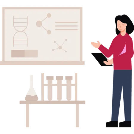 Professeur enseignant une matière scientifique  Illustration