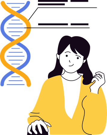 Un enseignant explique la génétique de l'ADN  Illustration