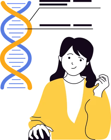 Un enseignant explique la génétique de l'ADN  Illustration