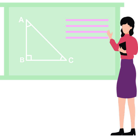 Enseignante enseignant les mathématiques  Illustration