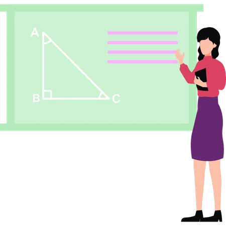 Enseignante enseignant les mathématiques  Illustration