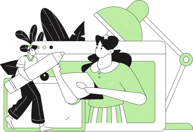 Ensino à distância  Ilustração
