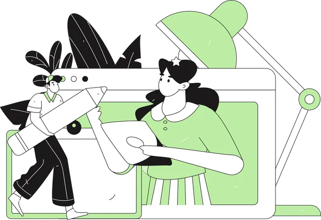 Ensino à distância  Ilustração