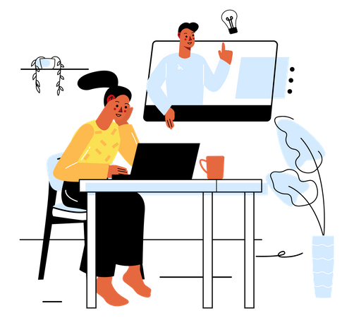 Ensino à distância  Ilustração