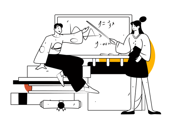 Ensinando matemática  Ilustração