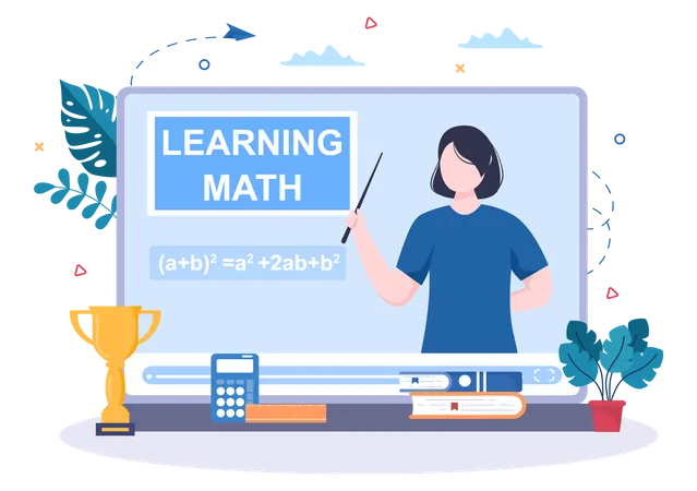 Ensinando matemática  Ilustração