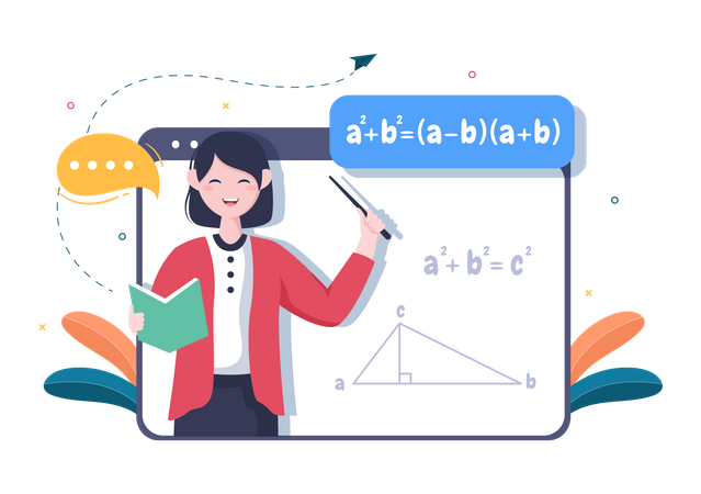 Ensino de matemática on-line  Ilustração