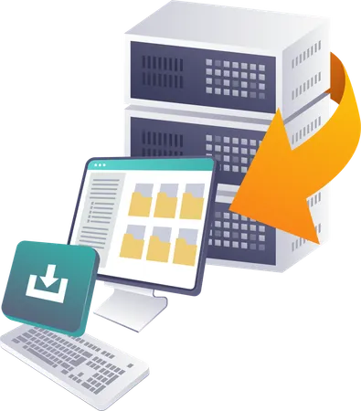 Compreendendo os processos de download de dados em servidores  Ilustração