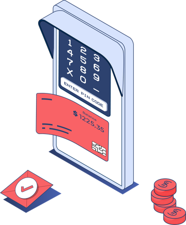 Enter card pin for online payment  Illustration