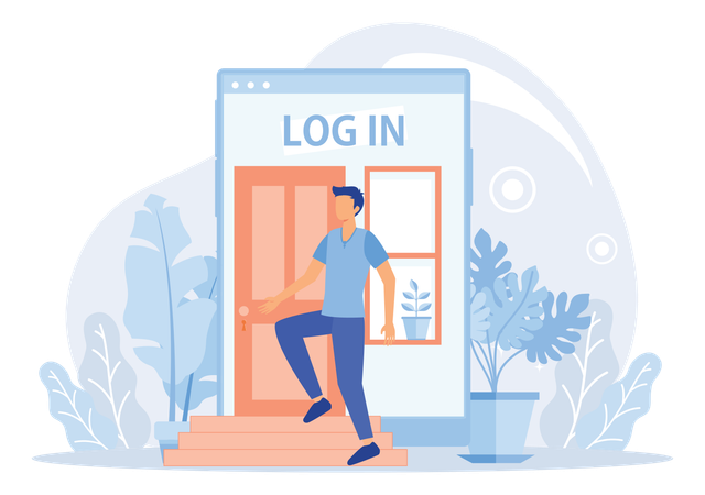 Enter login and password  Illustration