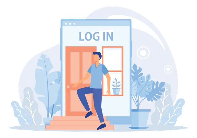 Enter login and password  Illustration