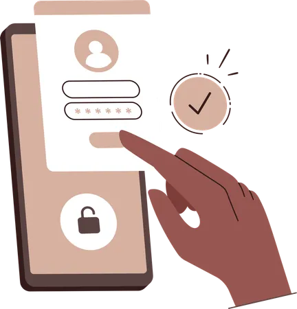 Enter login password in mobile  Illustration