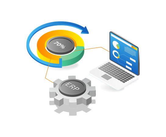 Enterprise resource planning network  Illustration