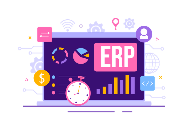 Enterprise Resource Planning System  Illustration