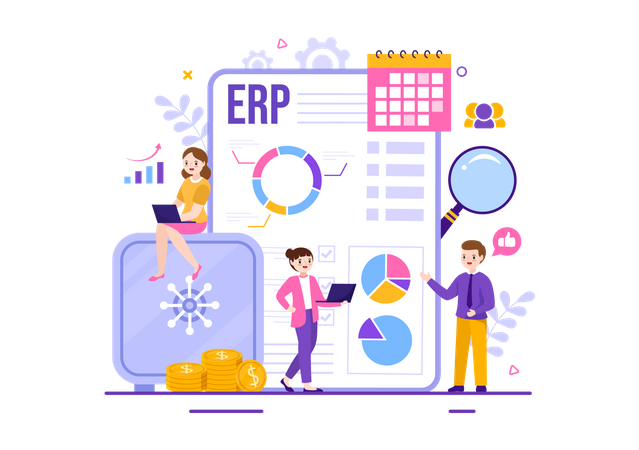 Enterprise Resource Planning System  Illustration