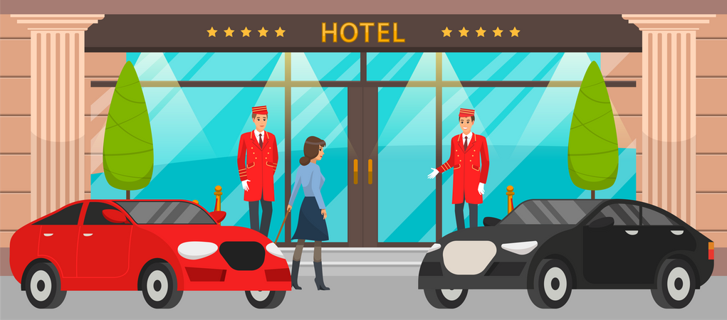 Entrada do hotel  Ilustração