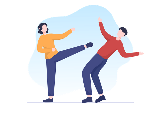 Entraînement aux arts martiaux pour l'autodéfense  Illustration