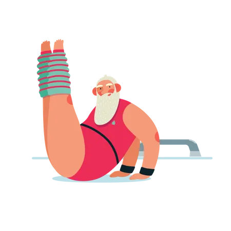 Entraînement du père Noël au gymnase  Illustration