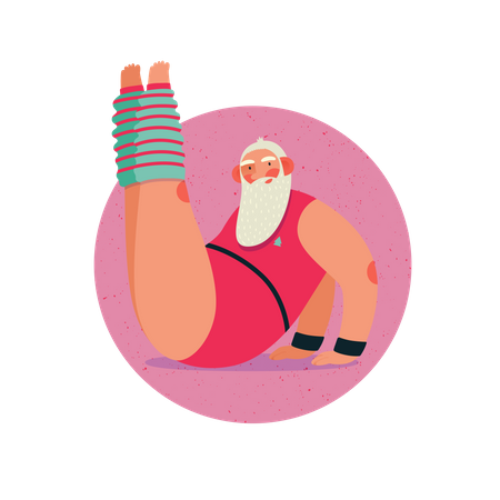 Entraînement du père Noël au gymnase  Illustration