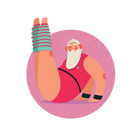 Entraînement du père Noël au gymnase  Illustration