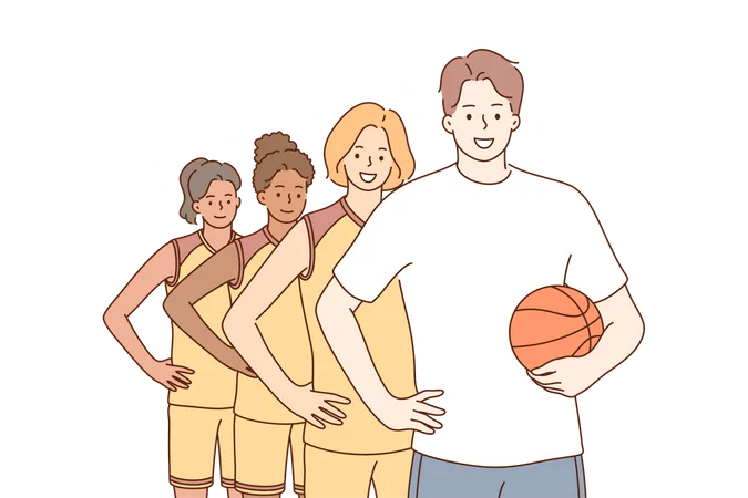 Entraîneur de basket-ball masculin  Illustration