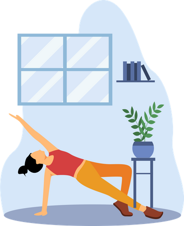 Entraîneur de yoga faisant du yoga en cours de yoga  Illustration