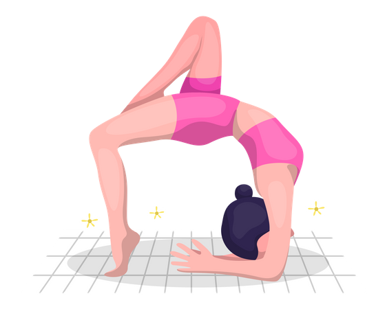 Entraîneur de yoga féminin faisant du yoga  Illustration