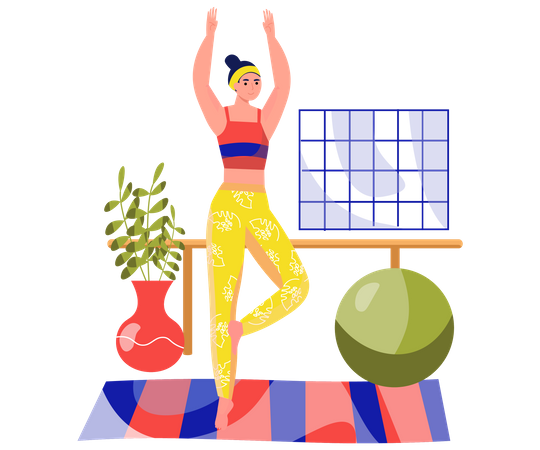 Entraîneur de yoga féminin  Illustration