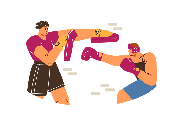 Entraîneur Entraînement Boxer Mâle  Illustration