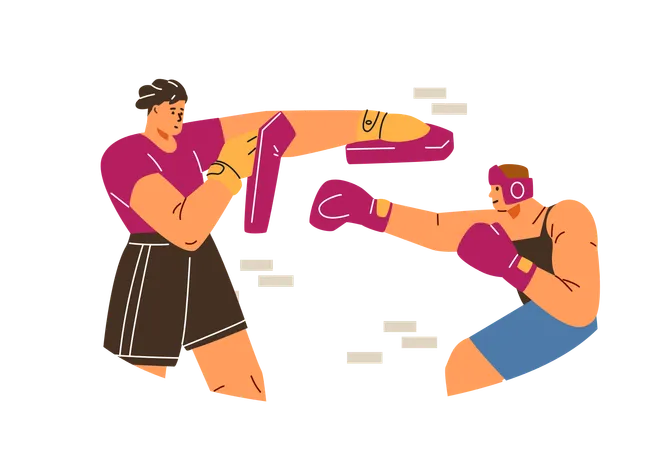 Entraîneur Entraînement Boxer Mâle  Illustration