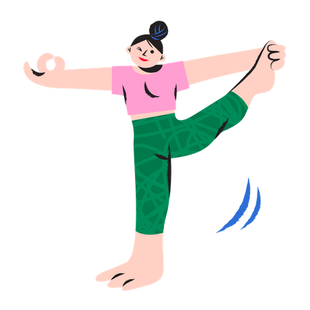 Entraîneur féminin faisant du yoga  Illustration