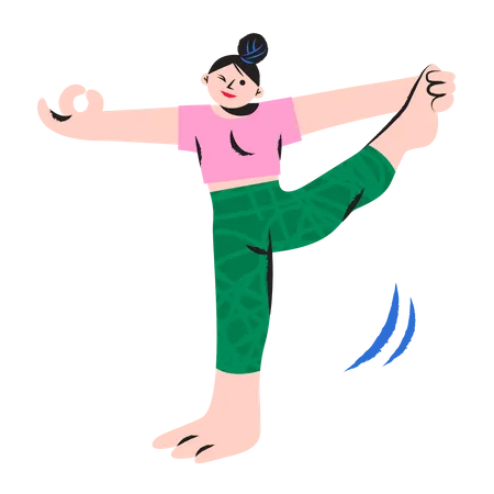 Entraîneur féminin faisant du yoga  Illustration