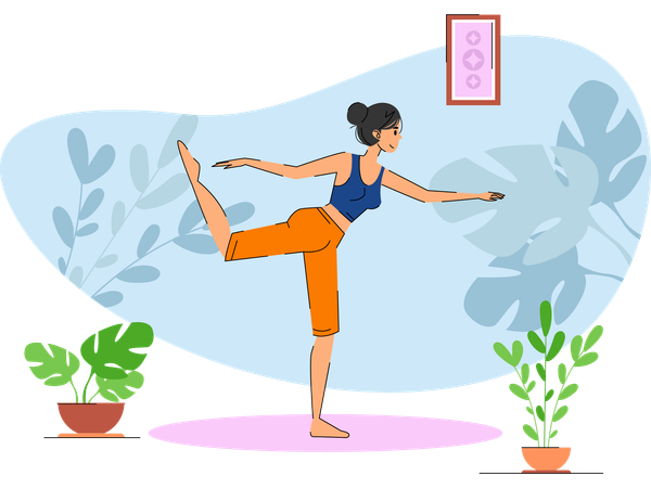 Entraîneur de yoga féminin  Illustration