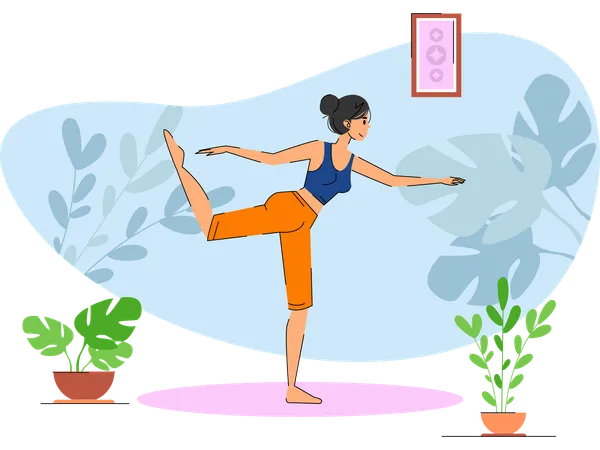 Entraîneur de yoga féminin  Illustration