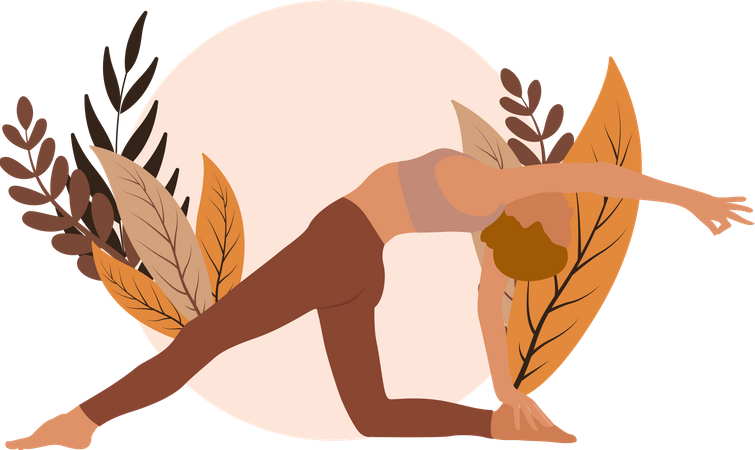 Entraîneur de yoga féminin  Illustration