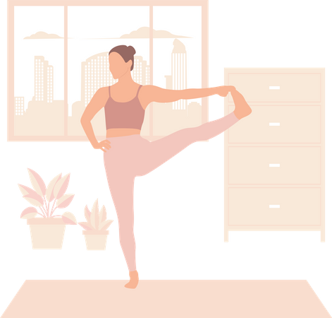 Entraîneur de yoga féminin  Illustration