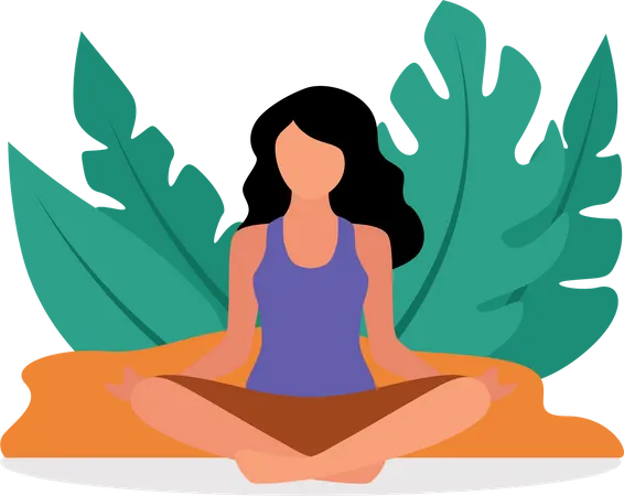 Entraîneur de yoga féminin  Illustration