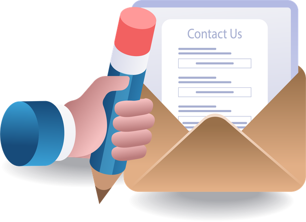 Entre em contato com o atendimento ao cliente por e-mail  Ilustração