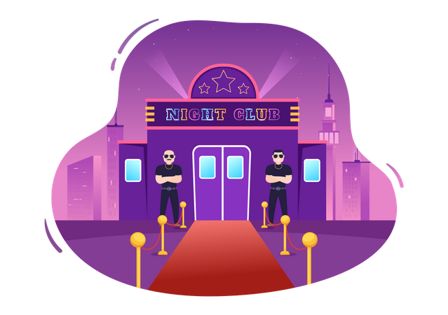 Entrée de la discothèque  Illustration