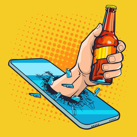 Entrega de bebidas online  Ilustração